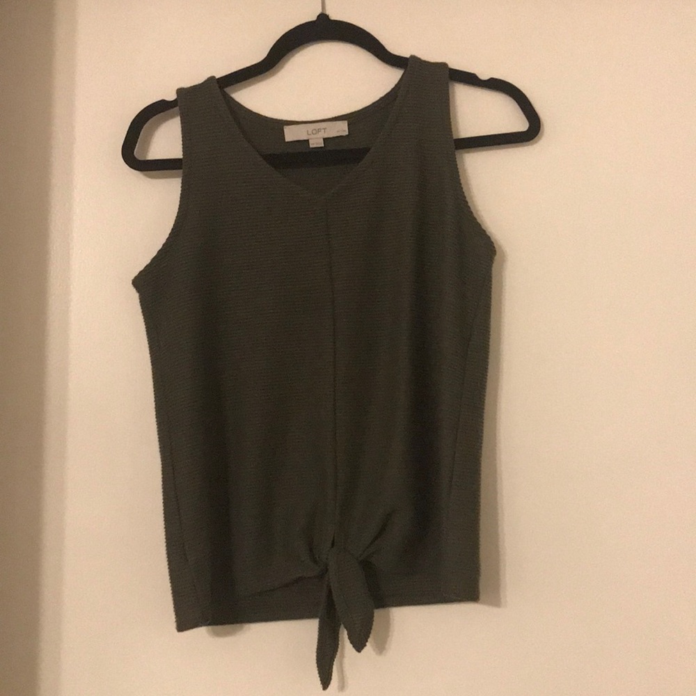 Hunter green Ann Taylor Loft tie front tank top